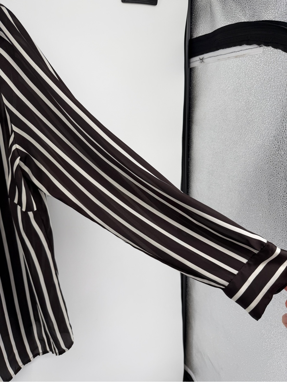Lauren Ralph Lauren Old Money Quiet Luxury Black Striped Blouse Size 1X Plus - Picture 6 of 14